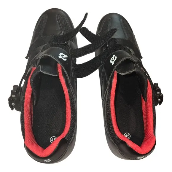Peloton Men's Cycling Shoes Black &amp; Red Size 45 With Delta-Compatible Cleats
