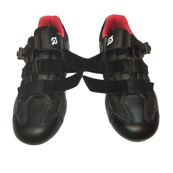 Peloton Men's Cycling Shoes Black &amp; Red Size 45 With Delta-Compatible Cleats