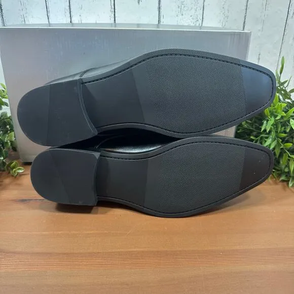 Perry Ellis Portfolio Black Leather Oxfords Shoes Size 8