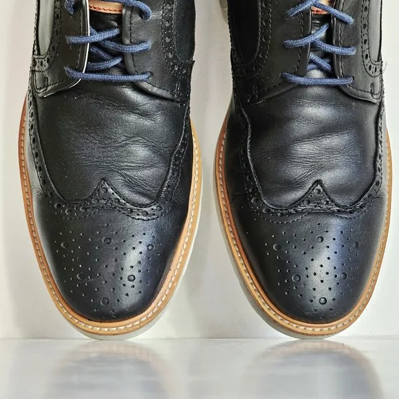 Pikolinos Genuine Leather Men's Salou Oxfords, Black, Made in Spain Size 8M