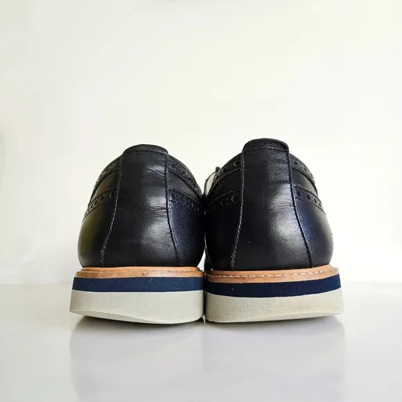 Pikolinos Genuine Leather Men's Salou Oxfords, Black, Made in Spain Size 8M
