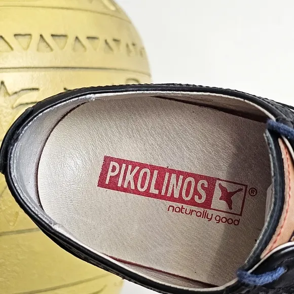 Pikolinos Genuine Leather Men's Salou Oxfords, Black, Made in Spain Size 8M