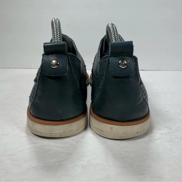 Pikolinos Santorini Dark Teal Green Perforated Leather Oxfords Women Size 10