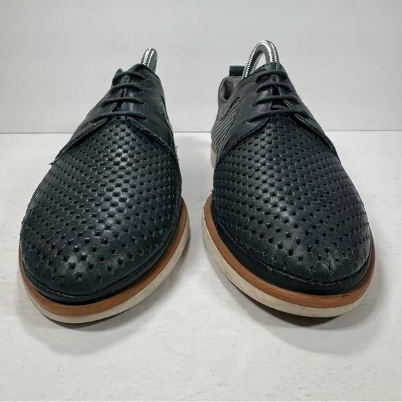 Pikolinos Santorini Dark Teal Green Perforated Leather Oxfords Women Size 10
