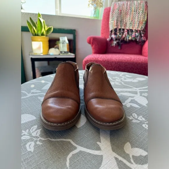 Pikolinos Slip-On Leather Oxfords, Brandy, Size 41, (Size 8)