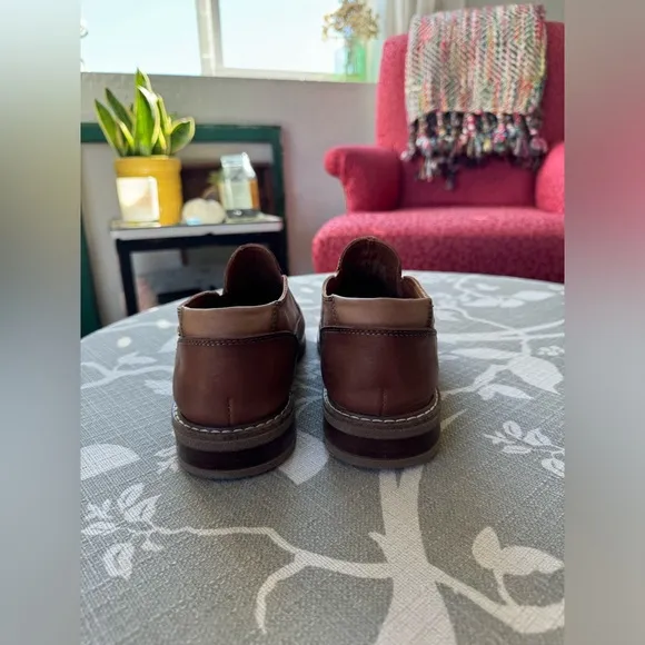 Pikolinos Slip-On Leather Oxfords, Brandy, Size 41, (Size 8)