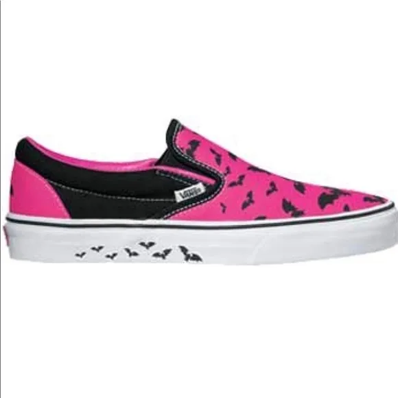 Pink Rare Limited Edition Vans Warped Bat Trail Slip On