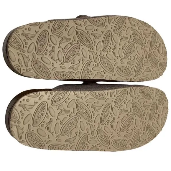 Plakton Clogs Women 11 42 Beige Blogg Felted Wool Cork Slip On Soft Footbed NEW