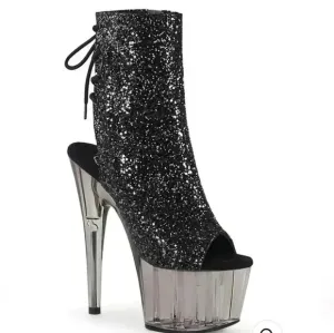 Pleaser DORE- EXOTIC Glitter Peep toe 7&quot; heels. Brand New in Box