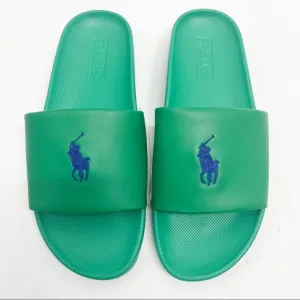 Polo Ralph Lauren Cayson Pony Slides Sandals Billiard Green