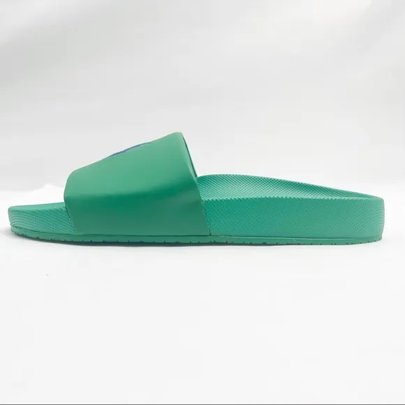 Polo Ralph Lauren Cayson Pony Slides Sandals Billiard Green