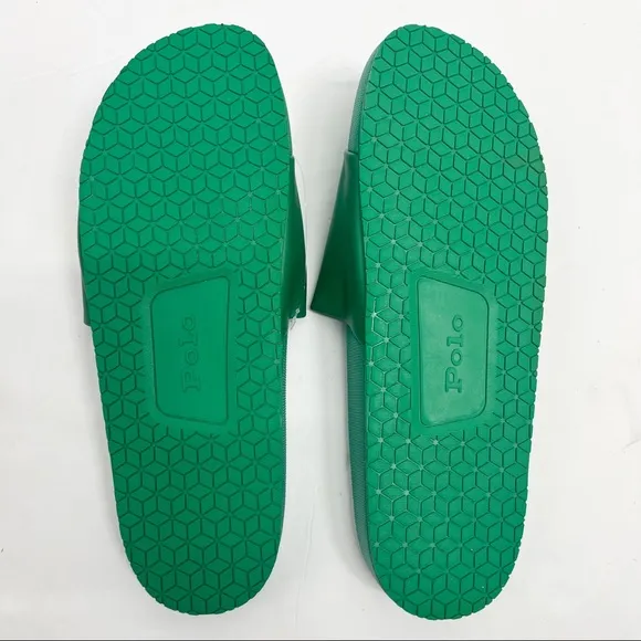 Polo Ralph Lauren Cayson Pony Slides Sandals Billiard Green