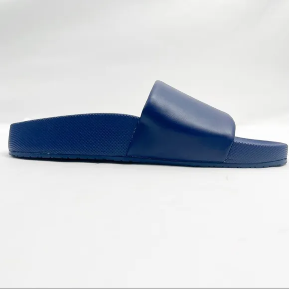 Polo Ralph Lauren CAYSON SOLID NAVY BLUE w/ Red Pony Slide Sandals