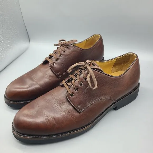 Polo Ralph Lauren Mens Lace Up Oxfords Brown Leather Dress Shoes sz 10 D