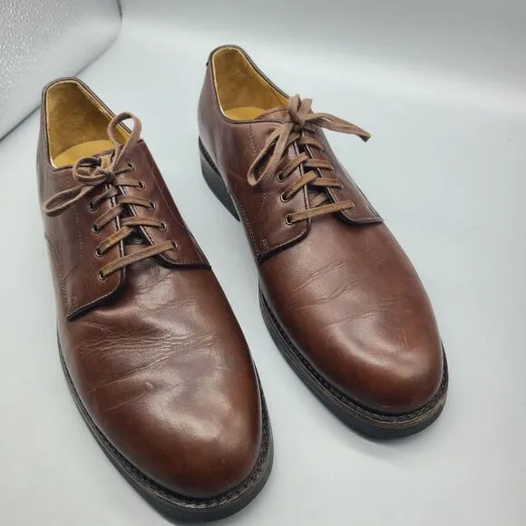 Polo Ralph Lauren Mens Lace Up Oxfords Brown Leather Dress Shoes sz 10 D