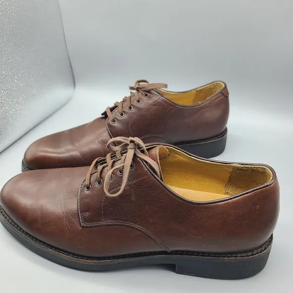 Polo Ralph Lauren Mens Lace Up Oxfords Brown Leather Dress Shoes sz 10 D