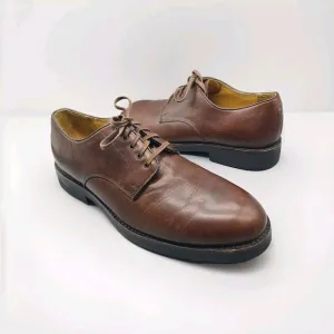 Polo Ralph Lauren Mens Lace Up Oxfords Brown Leather Dress Shoes sz 10 D