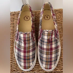Polo Ralph Lauren Men’s Mansheim Madras Slip Ons Size 11‎
