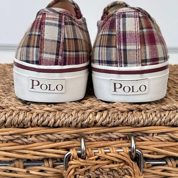 Polo Ralph Lauren Men’s Mansheim Madras Slip Ons Size 11‎