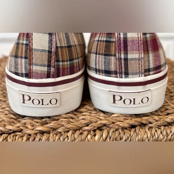 Polo Ralph Lauren Men’s Mansheim Madras Slip Ons Size 11‎