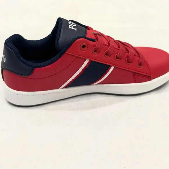 POLO RALPH LAUREN QUILTON BEAR JUNIOR BOY KIDS SHOES COLOR RED/ NAVY/ WHITE