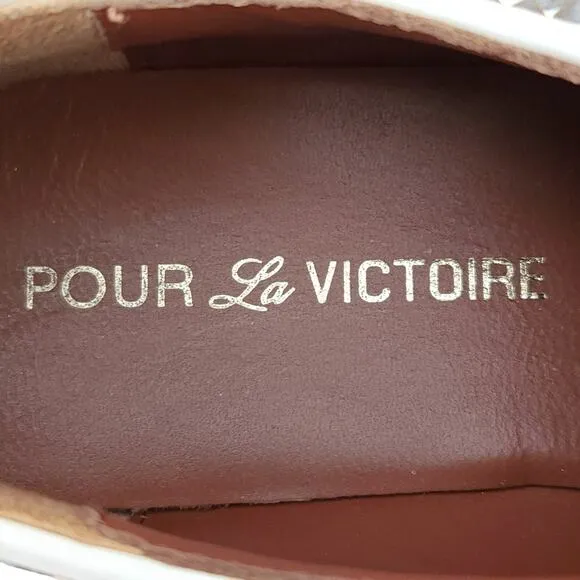 POUR LA VICTOIRE Mayah lace up oxfords wingtips white leather brogues shoes 7.5