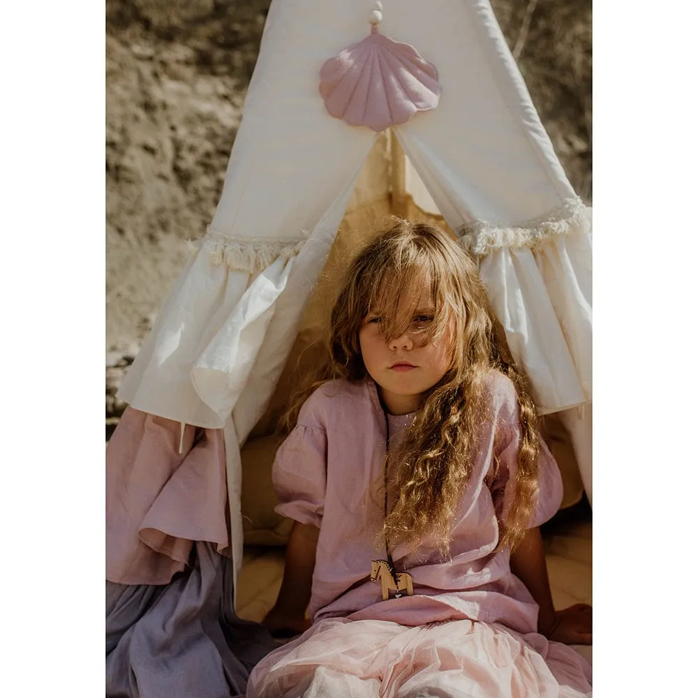 Powder Frills Teepee With Frills - Beige, Pink & Grey