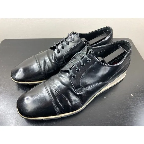 PRADA Black Leather Oxfords Sneakers 8