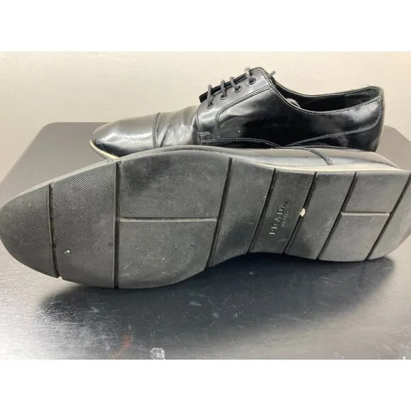 PRADA Black Leather Oxfords Sneakers 8