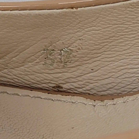 Prada Nude Patent Leather Block Heels Pumps Size 37