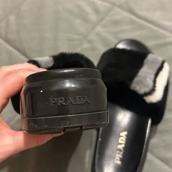 Prada Platform Mink Slipper Slides Sz 38