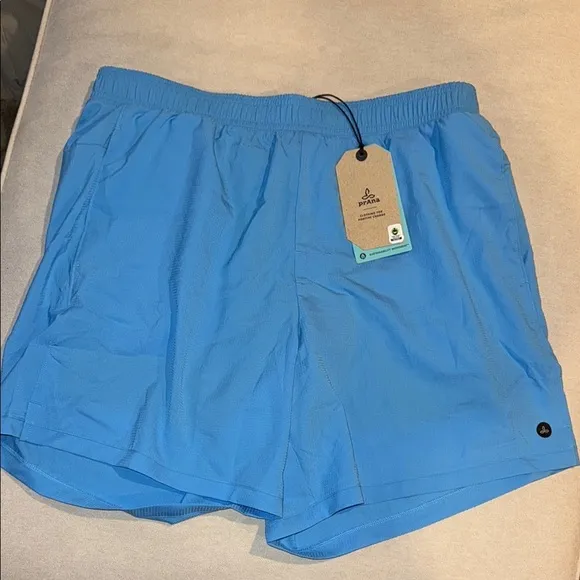 Prana Peak To Pavement Lined  Shorts in Clear Sky - Blue Mens Sz L NWT