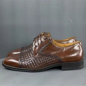 PRINCIPE Brown leather Basket Weave Oxfords mens size 9