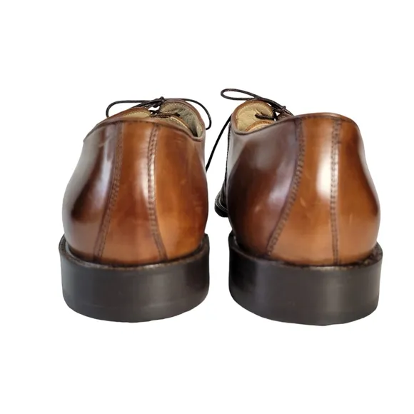 Pronto Uomo Italian leather brown oxfords Size 9.5
