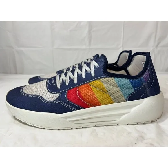 Psudo Court Blue Multicolor Slip On Stretch Sneaker Mens Size 13