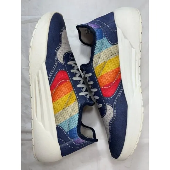 Psudo Court Blue Multicolor Slip On Stretch Sneaker Mens Size 13