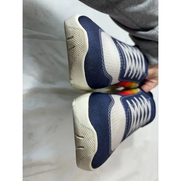 Psudo Court Blue Multicolor Slip On Stretch Sneaker Mens Size 13
