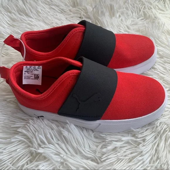 PUMA child El Rey 2 Slip on Sneaker, High Risk Red-puma B, 13 Little Kid