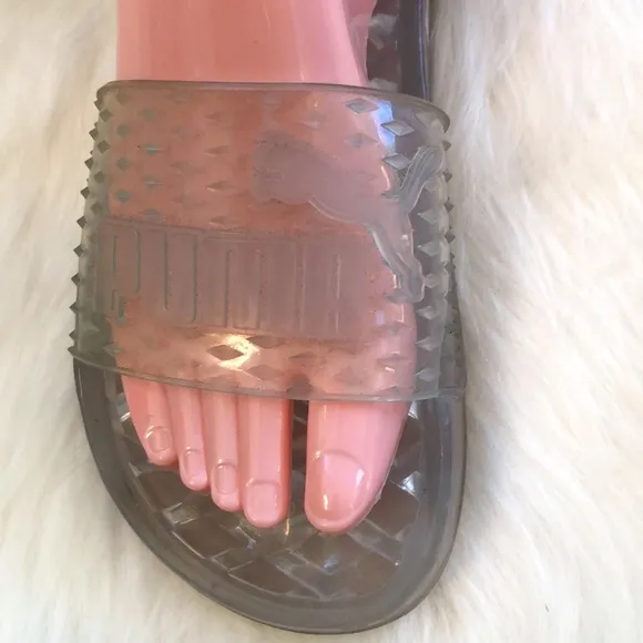 Puma FENTY Ladies Clear Jelly Slides Size 6.5