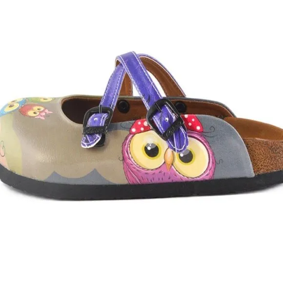 Purple Owl Clogs - Calceo Line of Goby Shoes