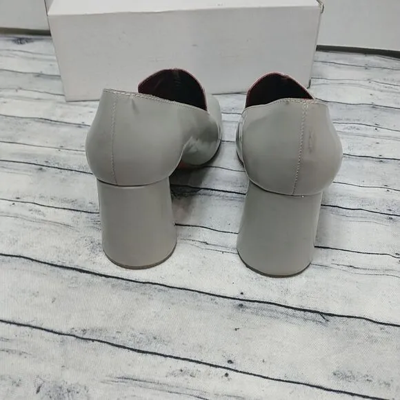 Rachel Comey May Gray Leather Loafer Block Heel Pumps Heels Size 5.5.