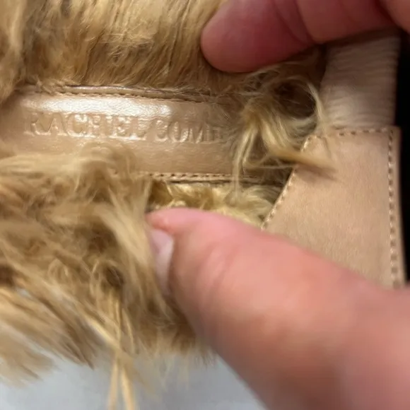 Rachel Comey Tan Leather and Alpaca Fur Clogs Sz. 8.5