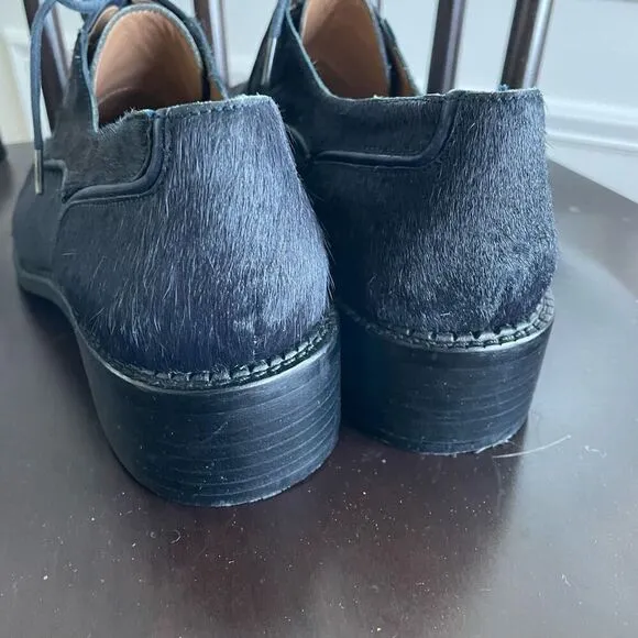 Rachel Zoe Black Pony Hair Leather Oxfords $200 8