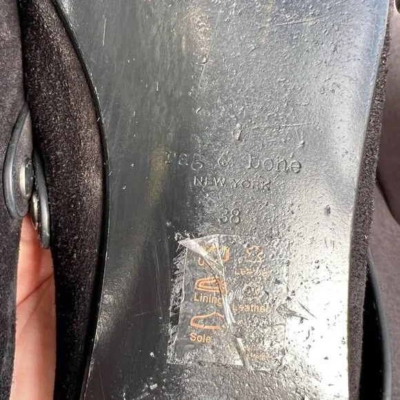 Rag &amp; Bone Asley Suede slides, Black, SIze 38