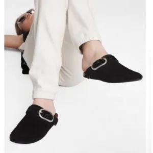 Rag &amp; Bone Asley Suede slides, Black, SIze 38