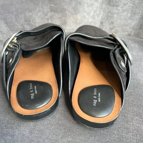 Rag &amp; Bone Asley Suede slides, Black, SIze 38