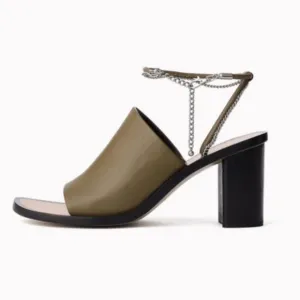 Rag &amp; Bone Green Black Chain Detail Heels