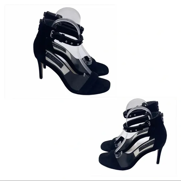 RAG &amp; BONE NIB Black Tamira Studded Suede Heels (Damaged Box)