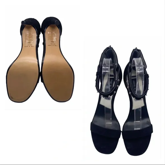 RAG &amp; BONE NIB Black Tamira Studded Suede Heels (Damaged Box)