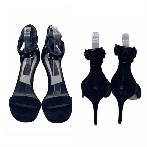 RAG &amp; BONE NIB Black Tamira Studded Suede Heels (Damaged Box)